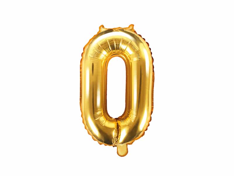 FB10M-0-019_01_S Cijferballon | goud | nul - Afbeelding 1