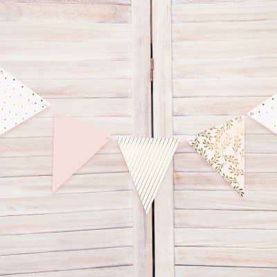 Slinger | vlaggenmix goud-wit-roze