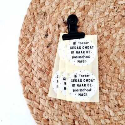 Sticker | Ik toeter gedag omdat ik naar de basisschool mag! | 10 stuks