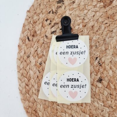 Sticker | Hoera een broertje-zusje | 10 stuks