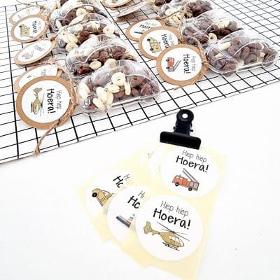 Sticker | Hiep hiep hoera voertuigen | 10 stuks