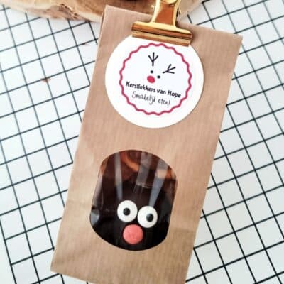 Craft blokbodem zak + venster |  5 stuks