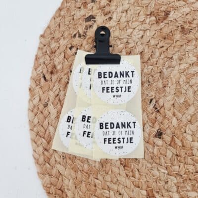 Sticker | Bedankt dat je op mijn feestje was | 10 stuks