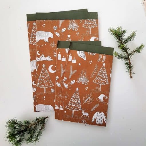 Cadeauzakjes kerst | Vintage | 5 stuks