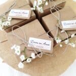 Bruiloftsbedankje | Rechthoekig craft doosjes met label - sticker | 30 stuks - Afbeelding 2