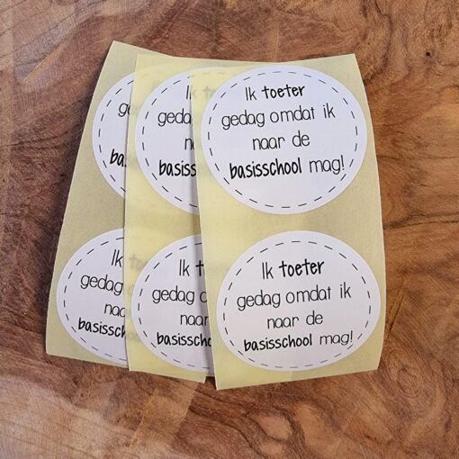 Sticker | Ik toeter gedag omdat ik naar de basisschool mag! | 10 stuks
