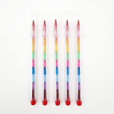 Potlood pen | stapelkrijtjes | 6 stuks