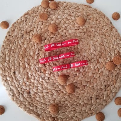 Sinterklaas cadeau lint | Sint en piet rood/wit  | 10 meter