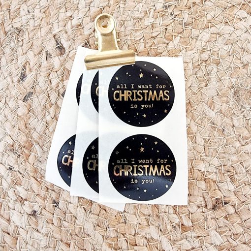 Kerststicker | All I want for christmas is you | 10 stuks