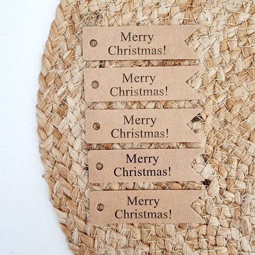 Cadeaulabel kerst | Merry christmas   | 5 stuks