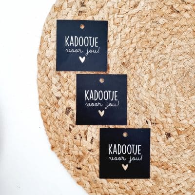 Cadeaulabel (vierkant) | Kadootje voor jou! | 3 stuks