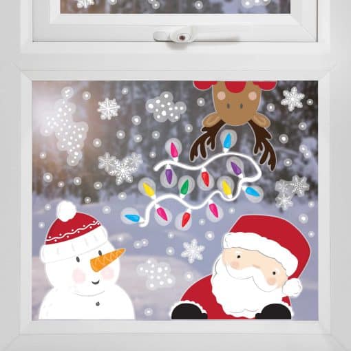 Raamstickers | Kerstman en rendier