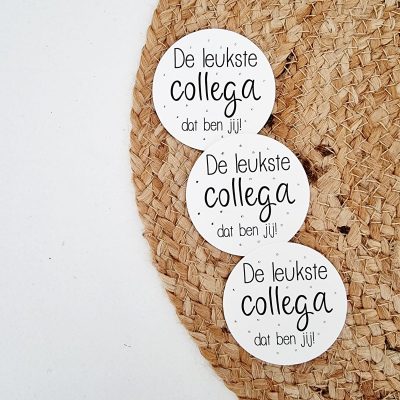 Cadeaulabel (rond) | De leukste collega dat ben jij! | 3 stuks