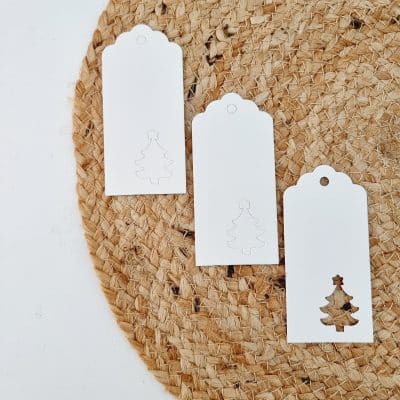Cadeaulabel kerst | ponsvorm kerstboom  | 5 stuks