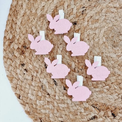 Knijper bunny | roze | 6 stuks