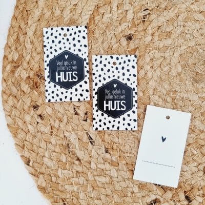 Cadeaulabel | Veel geluk in jullie nieuwe huis | 3 stuks