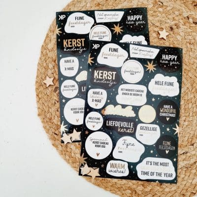 Kerststicker | stickervel 15 stickers | fijne feestdagen