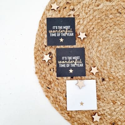 Cadeaulabel kerst (vierkant) | It's the most wonderful time of the year | 3 stuks