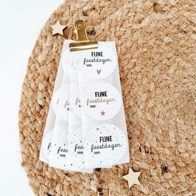 Kerststicker | Fijne feestdagen voor: | 12 stuks