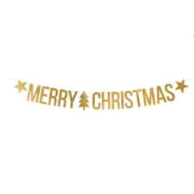 Kerstslinger | Merry christmas (goud)