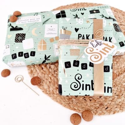 Sint inpakpapier | pakjesfeest mint