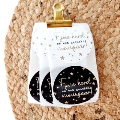 Kerststicker | Fijne kerst en een gelukkig nieuwjaar! | 10 stuks