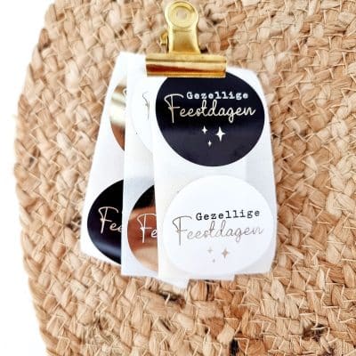 Kerststicker | Gezellige Feestdagen | 12 stuks