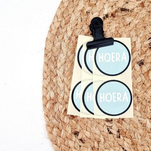 Sticker | Hoera mint groen | 10 stuks