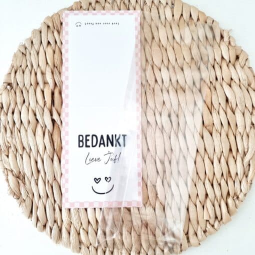 Feestzakje voor de juf | Bedankt lieve juf | 5 stuks