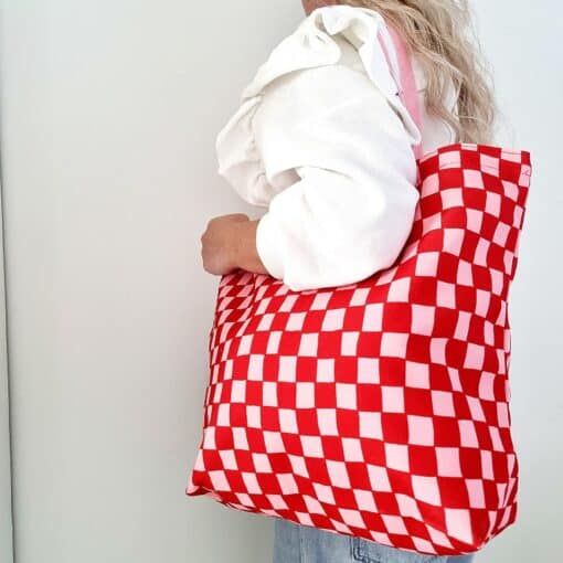 Canvas tas | rood/roze