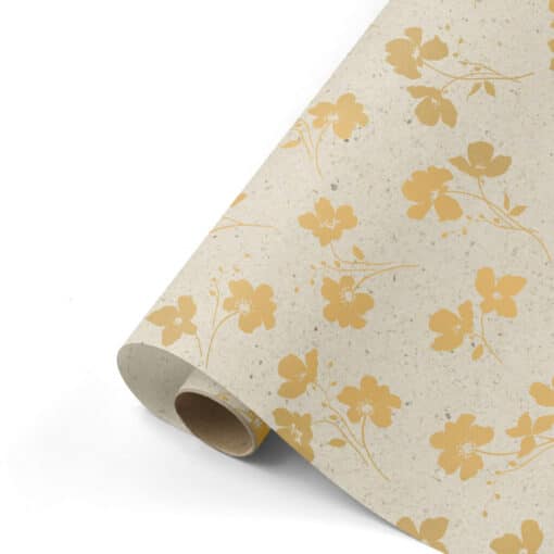 Cadeaupapier | Classic flowers | grass gold
