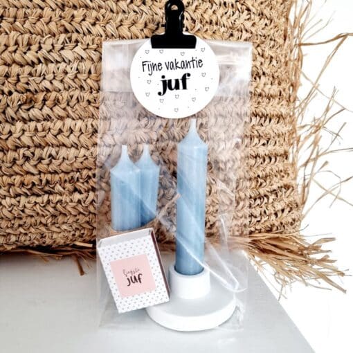 Cadeautje kaarsen | witte standaard met kaarsen - Image 2