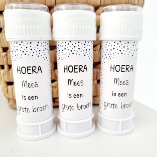 Bellenblaas met eigen tekst | Hoera ik ben een grote broer | 8  stuks