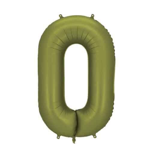 Cijferballon | olijf groen | nul