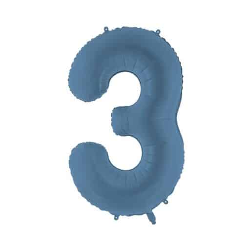 Cijferballon | navy | drie