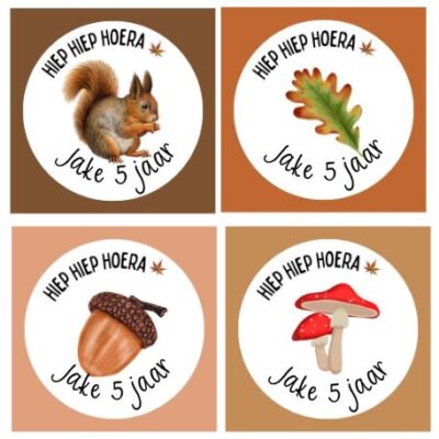 Verjaardag sticker met naam | Herfst