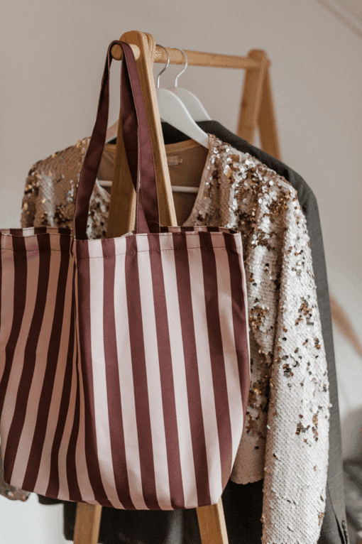 Canvas tas | Stripes mokka/beige - Image 2