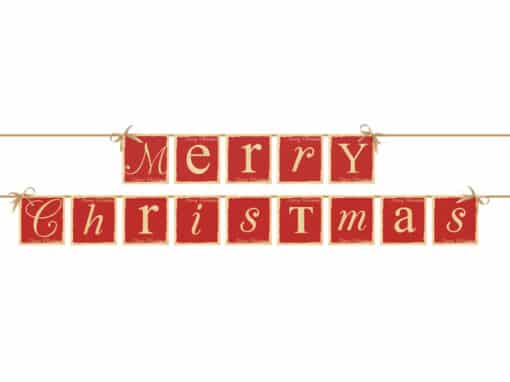 Kerstslinger | Merry christmas (rood)
