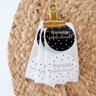 Sticker | Hartelijk gefeliciteerd | 10 stuks