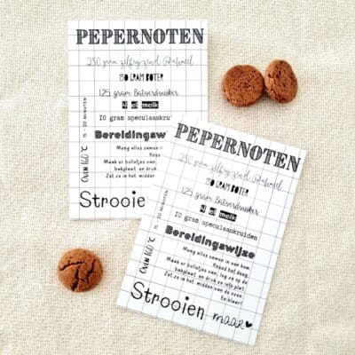 Sinterklaas kaartje A7 | Recept pepernoten