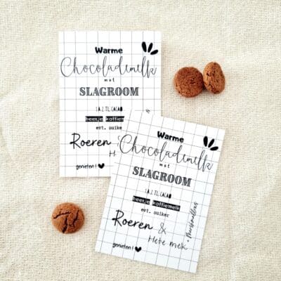 Sinterklaas kaartje A7 | Recept warme chocolademelk