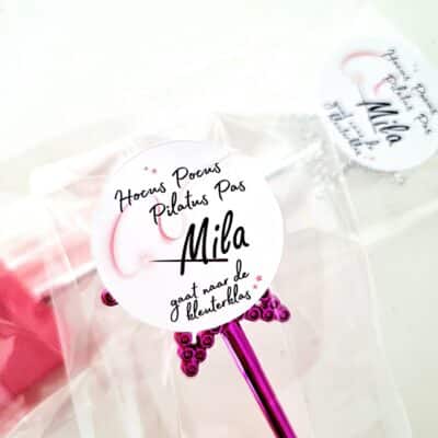 Verjaardagsticker met naam | Hocus pocus pilatus