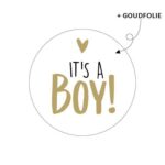 Sticker | It's a boy/girl goudfolie | 10 stuks