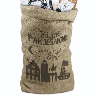 0024483_jute-zak-fijne-pakjesavond-60x100cm_450-1 Jutezak | Sinterklaas - Afbeelding 1