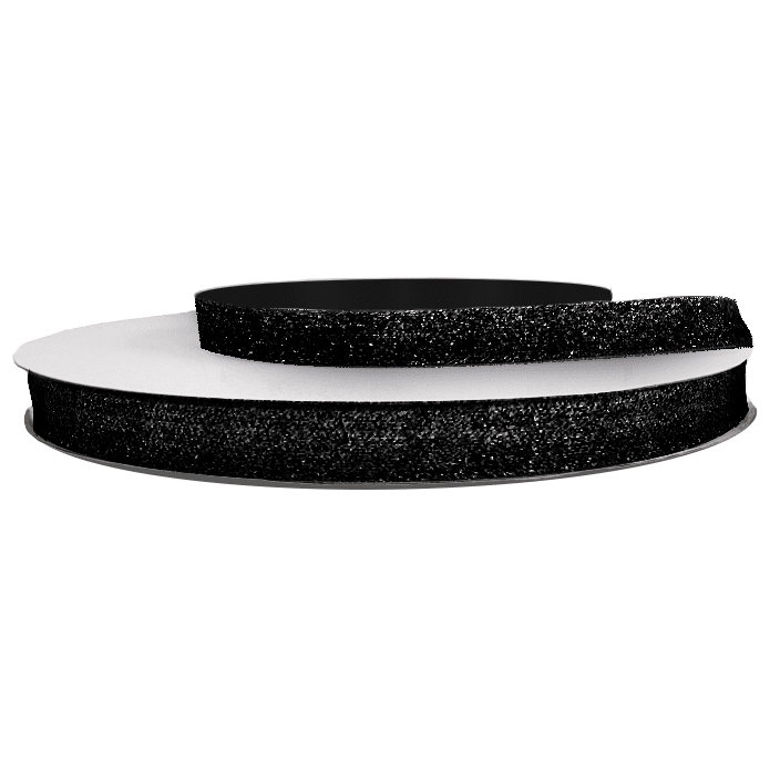0025097_glitter-velvet-lint-15mm-30m-zwart Kerst glitter velvel lint | zwart 15 mm - Afbeelding 1