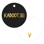Cadeaulabel (rond) | kadootje - zwart | 3 stuks - Afbeelding 3