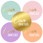 Sticker | Lieve groetjes (5 varianten) | 10 stuks - Afbeelding 2