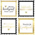 Kerststicker | postzegel | 12 stuks - Afbeelding 2