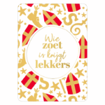 Sinterklaas wenskaart | Wie zoet is krijgt lekkers | Mijter