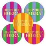 Sticker | Hiep hiep hoera - strepen | 10 stuks - Afbeelding 2